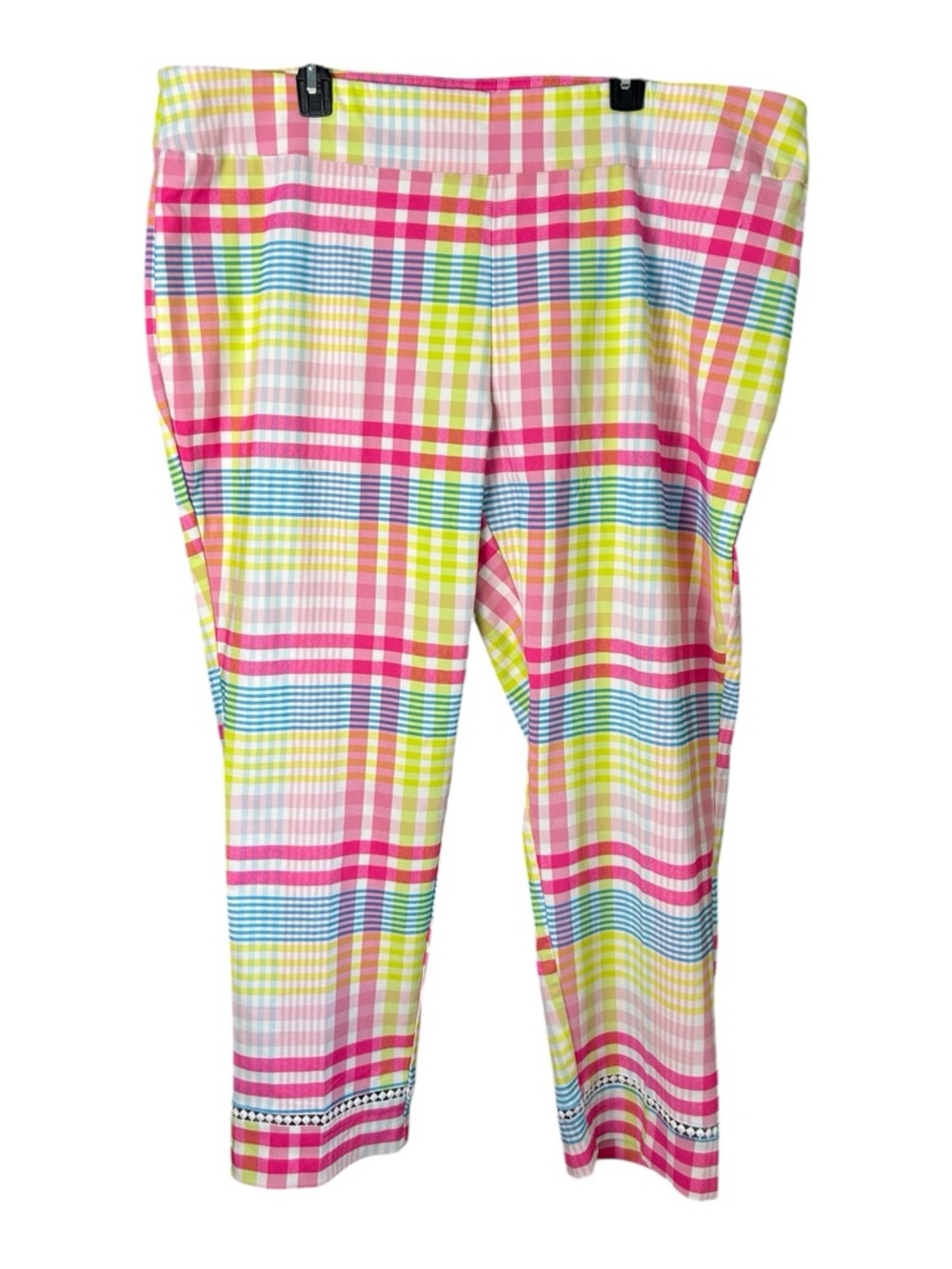 crown & ivy Pink, Yellow, Blue Plaid Capri Pants